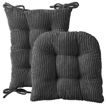 Sweet Home 2 pc Ribbed Velvet Non-Slip Rocking Chair Cushion Set