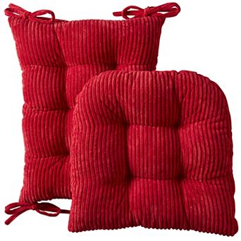 Sweet Home 2 pc Ribbed Velvet Non-Slip Rocking Chair Cushion Set