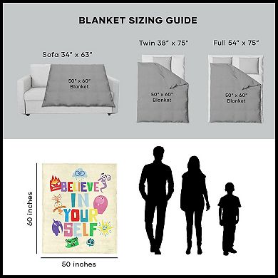 Disney / Pixar's Inside Out 2 "Believe In Yourself" Throw Blanket