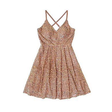 Juniors' Invitée Strappy Fit And Flare Dress