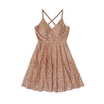 Juniors' Invite Strappy Fit And Flare Dress