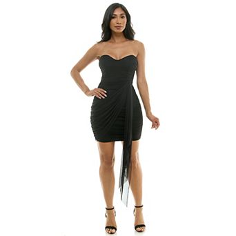 Juniors' Invitée Sweet Heart Sash Draped Dress