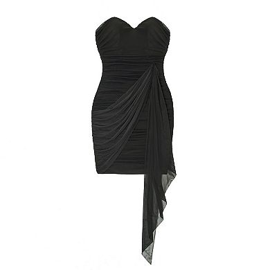 Juniors' Invitée Sweet Heart Sash Draped Dress
