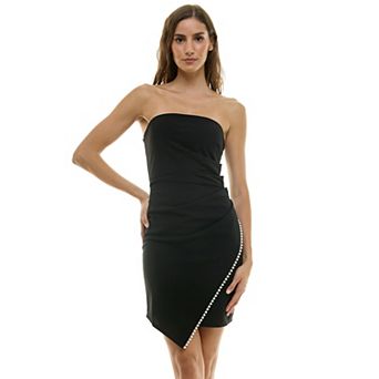 Juniors' Invitée Strapless Asymmetrical Dress