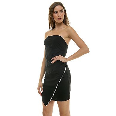 Juniors' Invitée Strapless Asymmetrical Dress