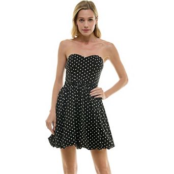 Juniors' Invitée Strapless Balloon Hem Mini Dress