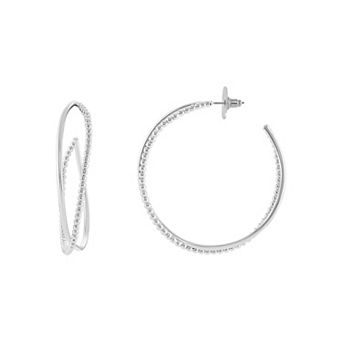 Emberly Beaded Intertwined C-Hoop Earrings