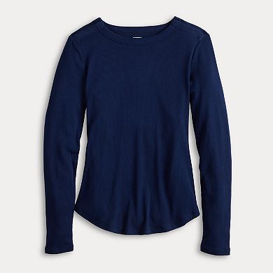 Women's Sonoma Goods For Life® Adaptive Rib Long Sleeve T-Shirt