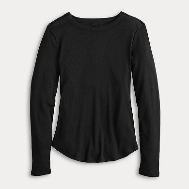 Women's Sonoma Goods For Life® Adaptive Rib Long Sleeve T-Shirt