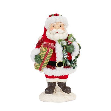 Melrose Santa Figurines with Presents Christmas Table Decor 3-Piece Set