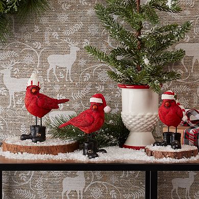 Melrose Winter Cardinal Bird Figurine 3-pc. Set