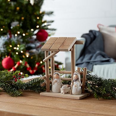 Melrose Wooden Creche Nativity Scene Table Decor