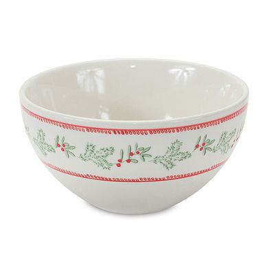 Melrose Mistletoe Print Nestling Stoneware Bowls 3-Piece Set