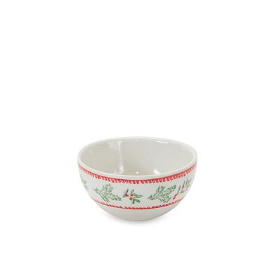 Melrose Mistletoe Print Nestling Stoneware Bowls 3-Piece Set