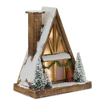 Melrose Vintage A-Frame Ski Lodge Display Table Decor