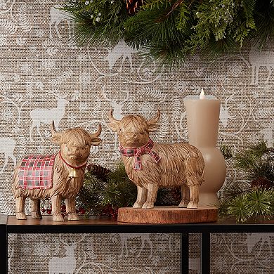 Melrose Highland Cow Winter Figurine 2-pc. Set