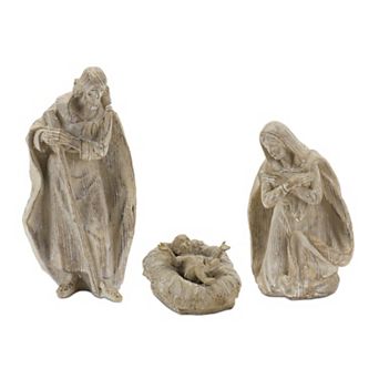 Melrose Washed Finish Holy Family Nativity Christmas Figurines 3 pc Set
