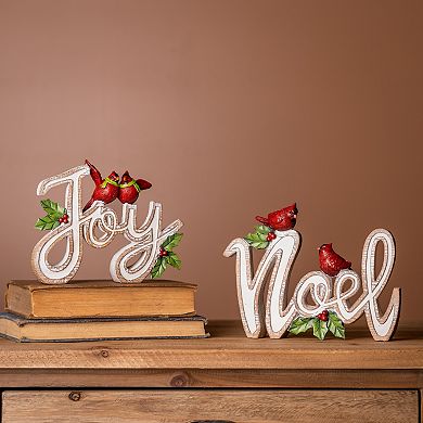 Cut Metal Holiday Sentiment Sign (Set of 2)