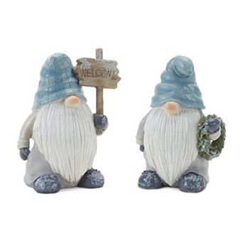 Melrose Glittery Winter Gnome Figurines Table Decor 6 pc Set