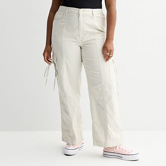 Juniors' Plus Size SO® Relaxed Fit Bow Cargo Wide Leg Pants