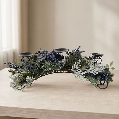 Melrose Frosted Pine Blueberry Centerpiece Table Decor