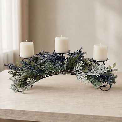 Melrose Frosted Pine Blueberry Centerpiece Table Decor