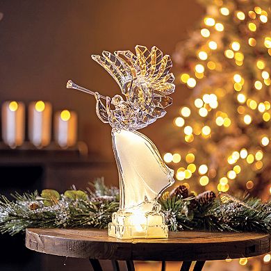 Melrose LED Holiday Angel with Trumpet Table Decor