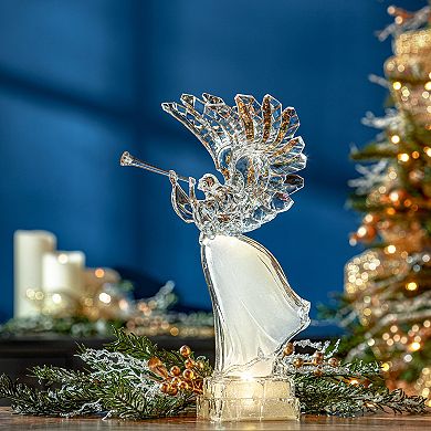 Melrose LED Holiday Angel with Trumpet Table Decor