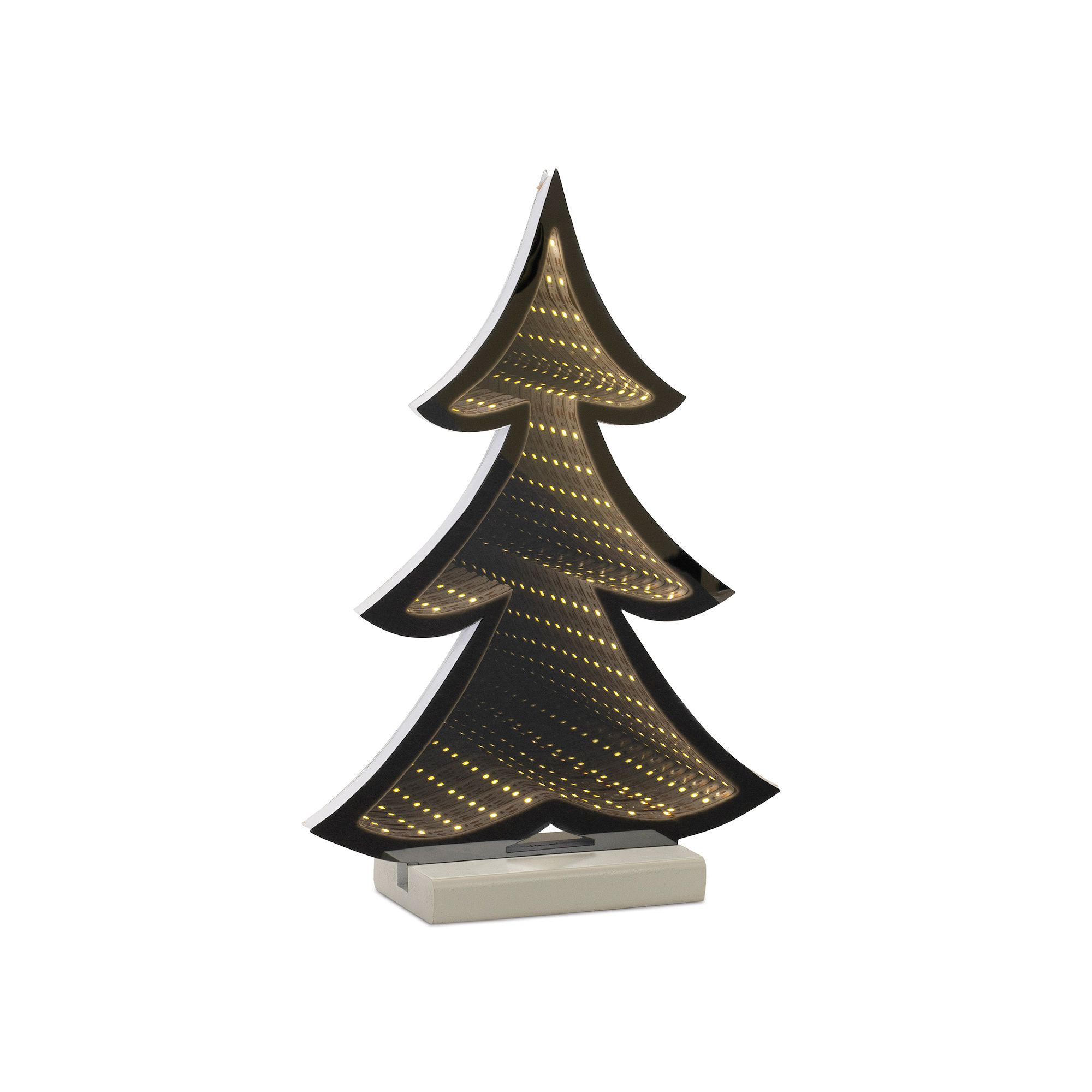 Melrose Light-Up Christmas Tree Outline Infinity Mirror Display 2-Piece Set