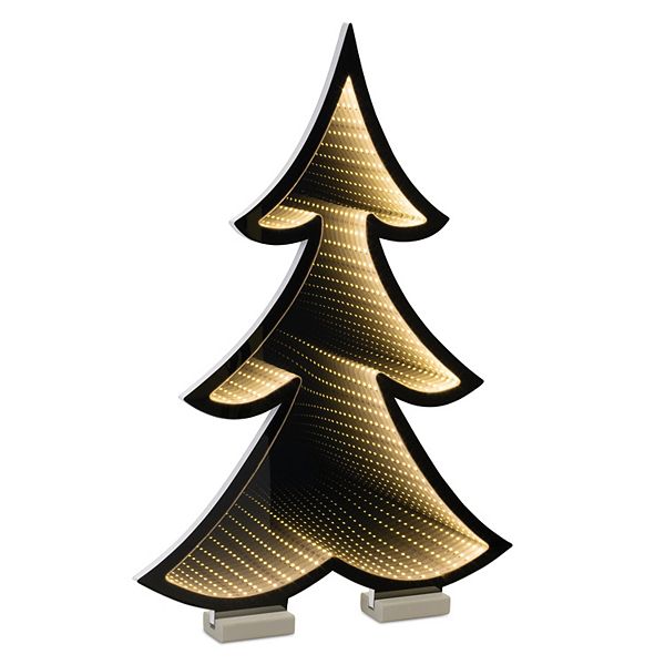 Melrose Light-Up Christmas Tree Infinity Mirror Floor Decor