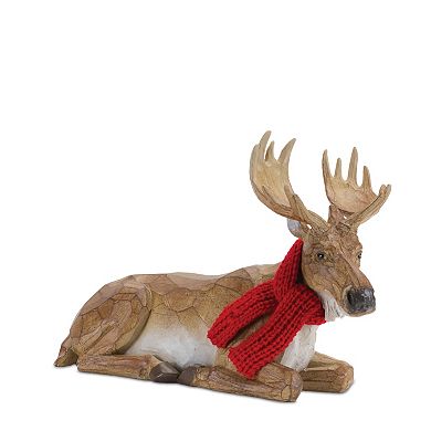 Melrose Carved Winter Moose with Scarf 2-pc. Set