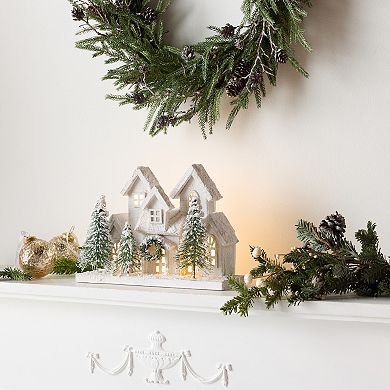 Melrose LED Flocked Holiday Village Table Decor