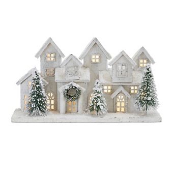 Melrose LED Flocked Winter Village Table Decor