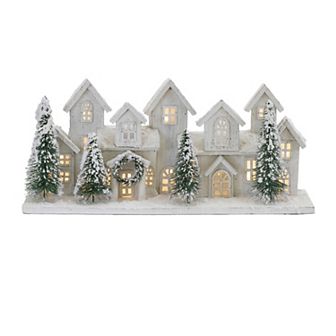 Melrose LED Flocked Winter Village Table Decor
