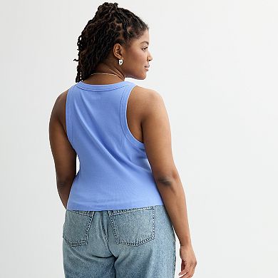 Juniors' Plus Size SO® High Neck Rib Tank Top
