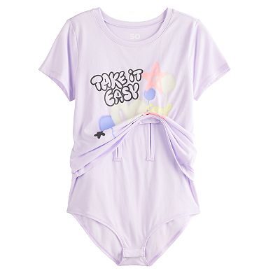 Girls 6-16 SO® Adaptive Short Sleeved Graphic Bodysuit