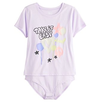 Girls 6-16 SO® Adaptive Short Sleeved Graphic Bodysuit