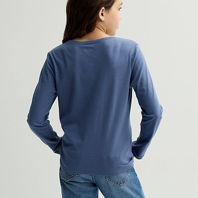 Girls 6-20 SO® Long Sleeve Graphic Baby Tee in Regular & Plus