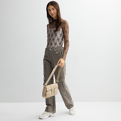 Juniors' Liberty Love Lace Long Sleeve Top