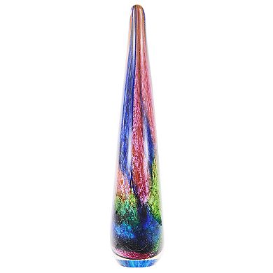 Luxury Lane Hand Blown Abstract Hollow Tear Drop Sommerso Art Glass Sculpture
