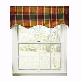 Boroughs Plaid Duchess 3" Rod Pocket Filler Valances For Windows 50" X 15" Plum