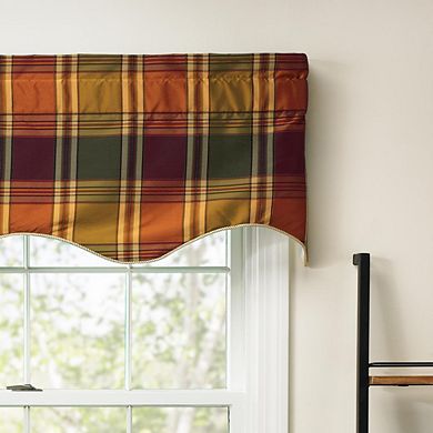Boroughs Plaid Duchess 3" Rod Pocket Filler Valances For Windows 50" X 15" Plum