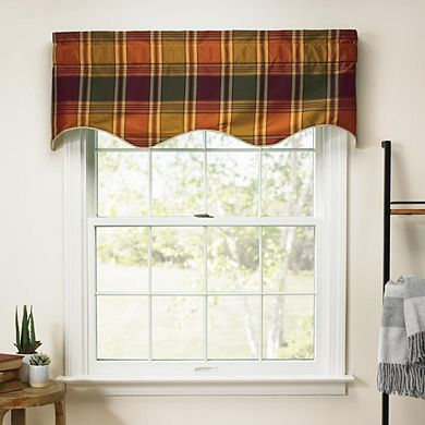 Boroughs Plaid Duchess 3" Rod Pocket Filler Valances For Windows 50" X 15" Plum