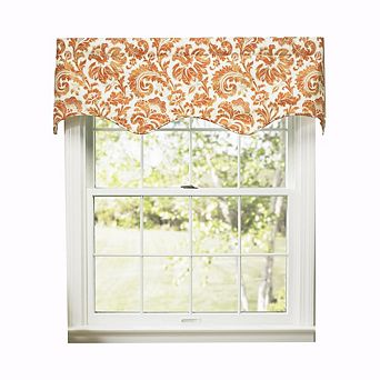 Boxtree Scallop 3" Rod Pocket Valance For Windows 50" X 16" Orange
