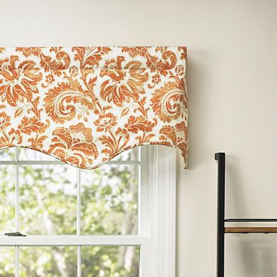Boxtree Scallop 3" Rod Pocket Valance For Windows 50" X 16" Orange