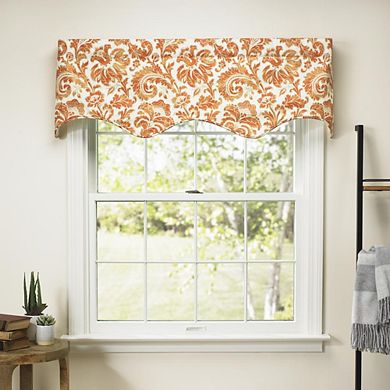 Boxtree Scallop 3" Rod Pocket Valance For Windows 50" X 16" Orange