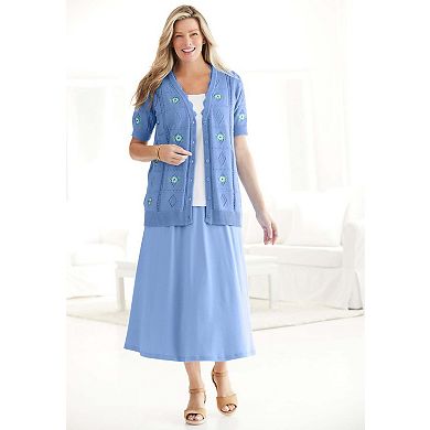 Woman Within Plus Size Petite 7-Day Knit A-Line Skirt