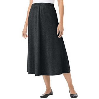 Woman Within Plus Size 7-Day Knit A-Line Skirt