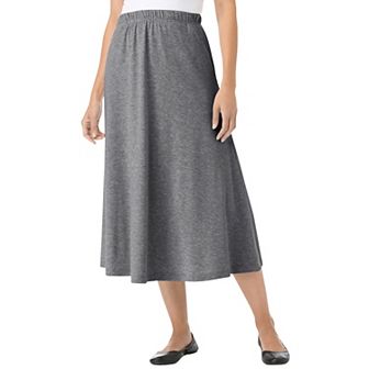 Woman Within Plus Size 7-Day Knit A-Line Skirt