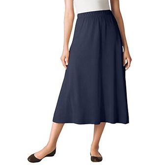 Woman Within Plus Size 7-Day Knit A-Line Skirt